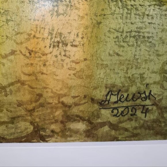 Original watercolor painting Forest Creek 140lb cotton paper cold press, matted - Picture 3 of 4